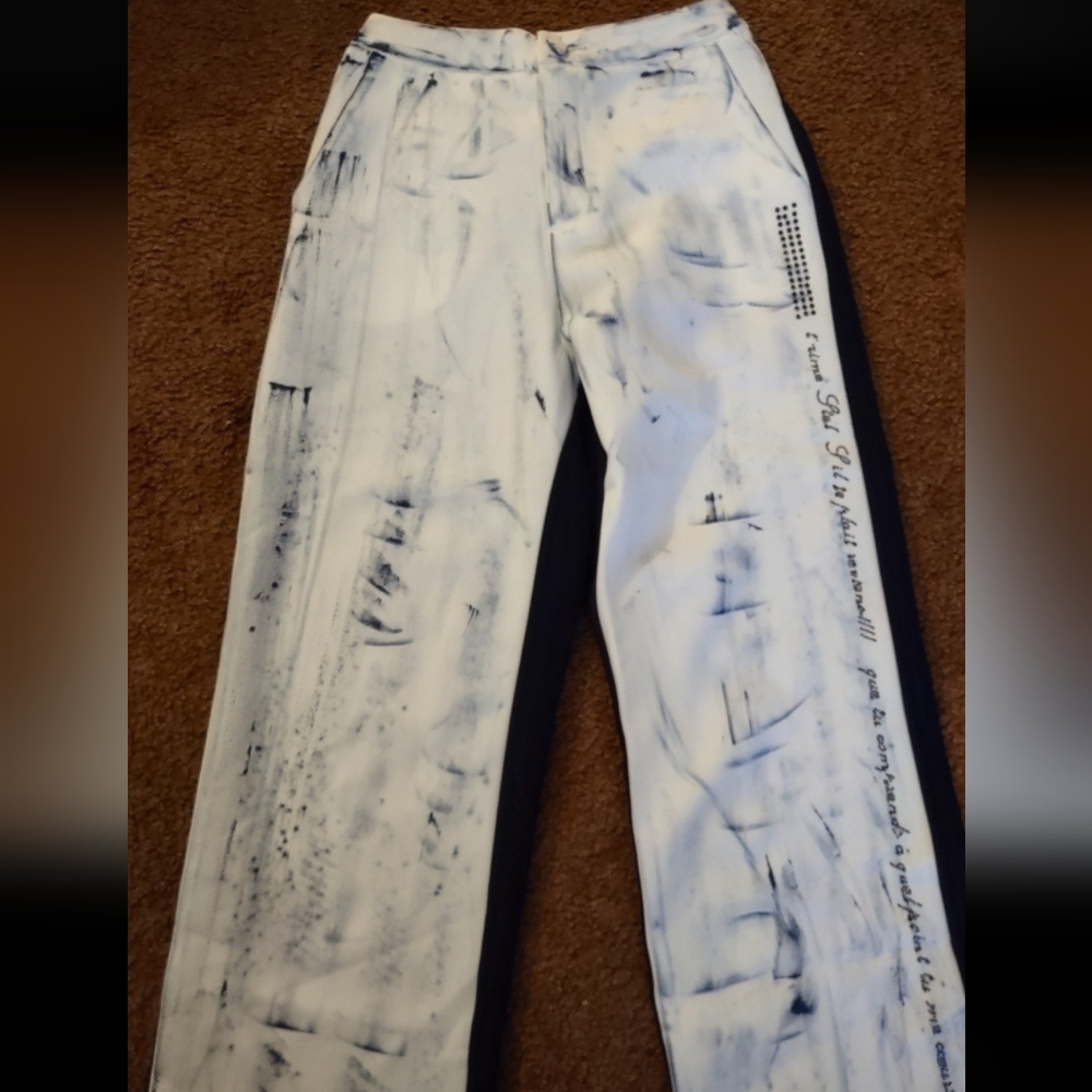 Stylish Black and White Graphic Pants